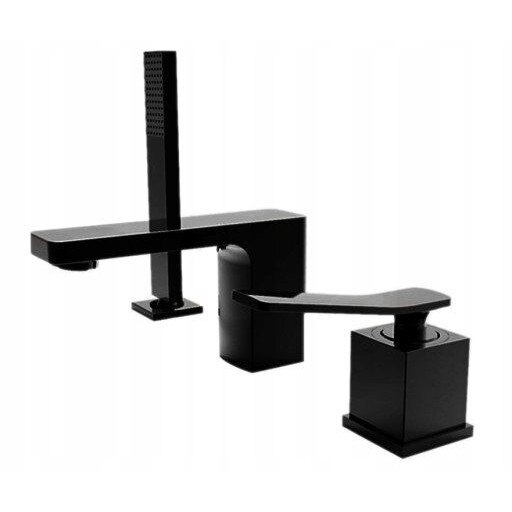 Baterie cada EGO SON BLACK , 3 gauri, montaj pe cada, finisaj Negru Mat, dus de mana inclus