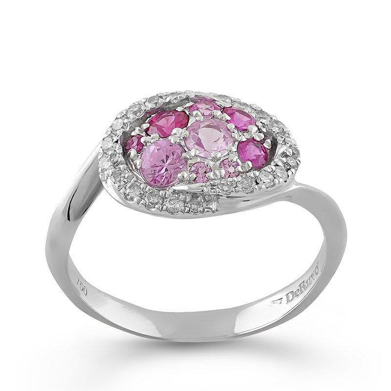 Inel Deruvo Aur 18k Diamante, Safire Roz, 50 R29389-W