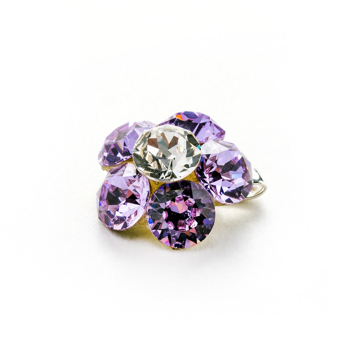 Pandantiv Argint DaviCrystals cu cristale Swarovski floare l violet