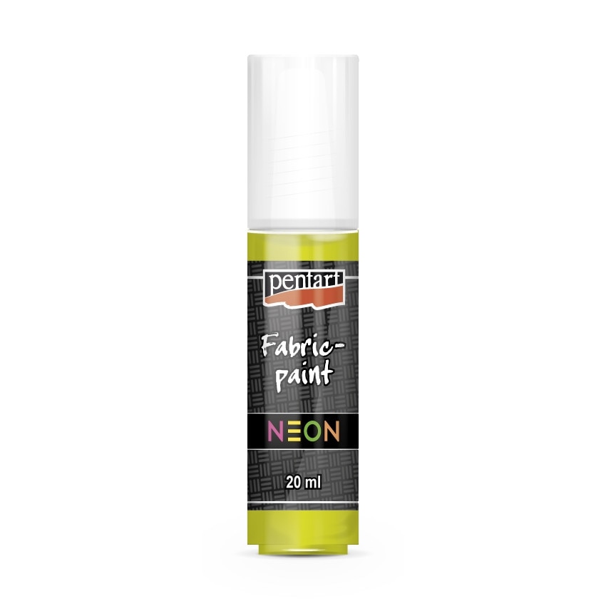 Vopsea pentru textile pe baza de apa Pentart - galben NEON, 20 ml