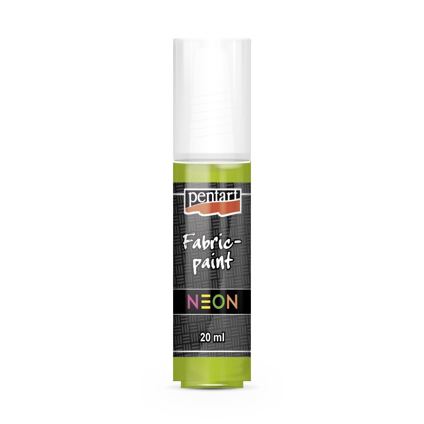 Vopsea pentru textile pe baza de apa Pentart - verde NEON, 20 ml