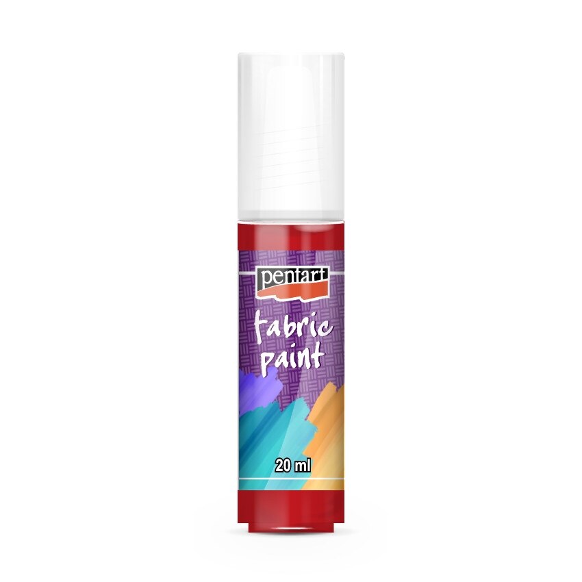 Vopsea pentru textile pe baza de apa Pentart - rosu, 20 ml
