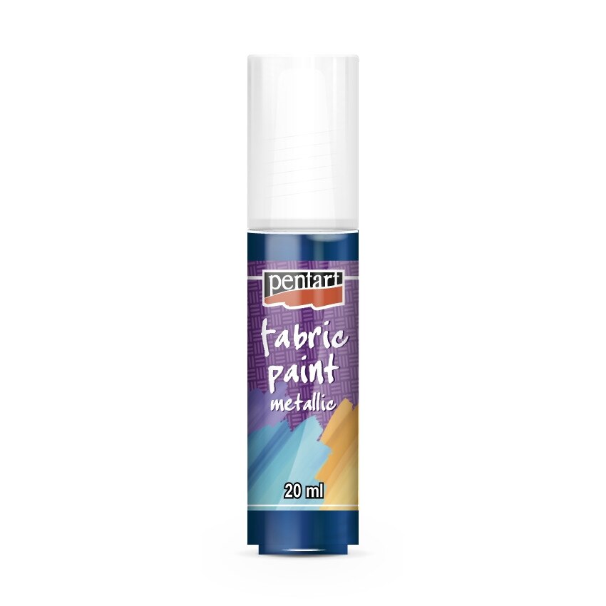 Vopsea metalizata pentru textile pe baza de apa Pentart - albastru, 20 ml