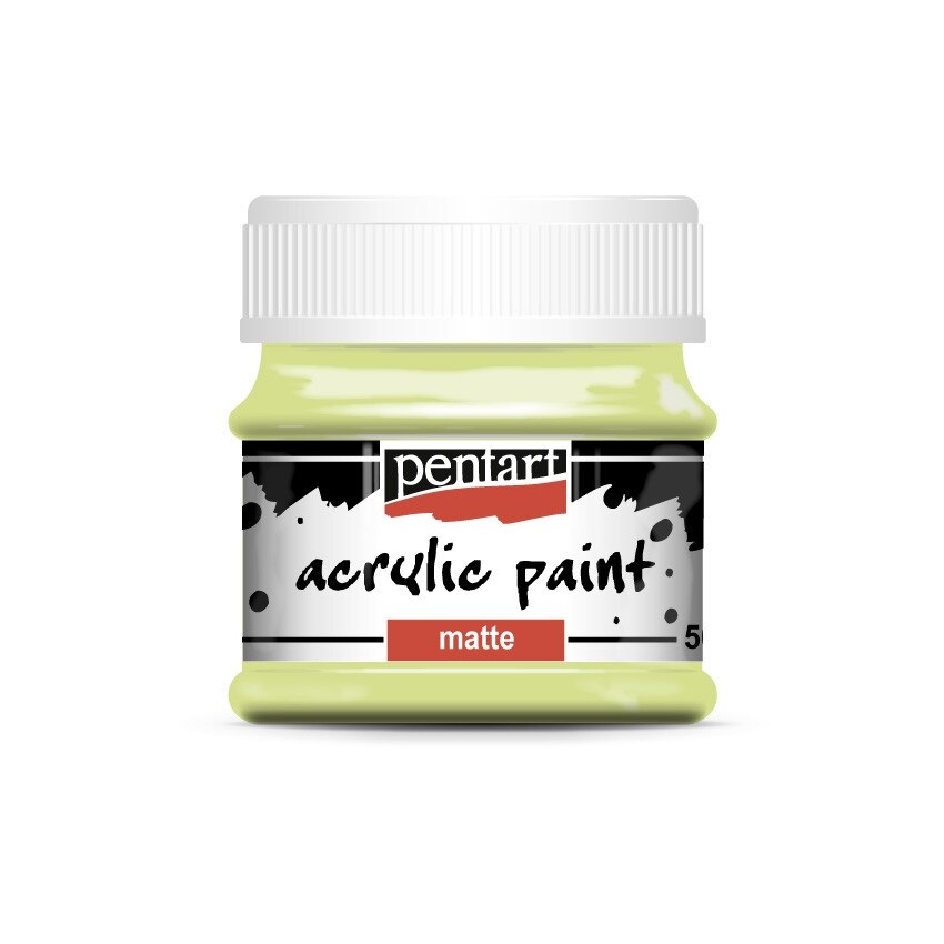 Vopsea acrilica mata pe baza de apa Pentart - limeta, 50 ml