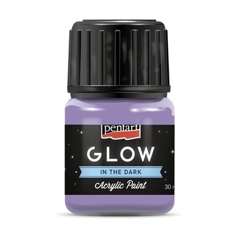 Vopsea acrilica fosforescenta pe baza de apa Pentart, GLOW in the dark - mov, 30 ml Vopsea acrilica fosforescenta pe baza de apa Pentart, GLOW in the dark - mov, 30 ml