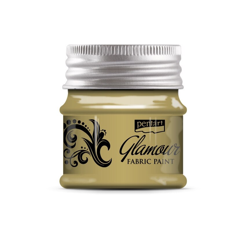 Vopsea pentru textile GLAMOUR, Pentart - sampanie, 50 ml