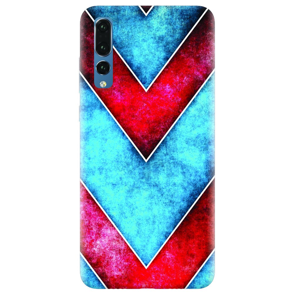 Husa silicon pentru Huawei P20 Pro, Blue And Red Abstract