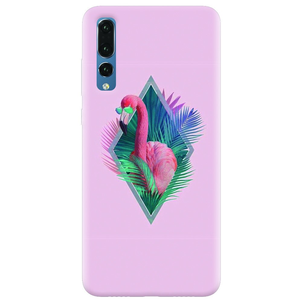 Husa silicon pentru Huawei P20 Pro, Flamingo With Sunglass