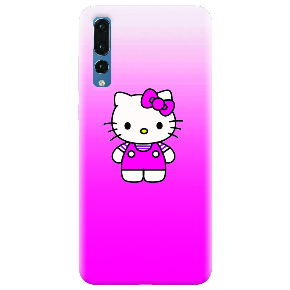 Husa silicon pentru Huawei P20 Pro, Cute Pink Catty