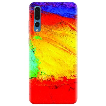 Husa silicon pentru Huawei P20 Pro, Colorful Dry Paint Strokes Texture Husa silicon pentru Huawei P20 Pro, Colorful Dry Paint Strokes Texture