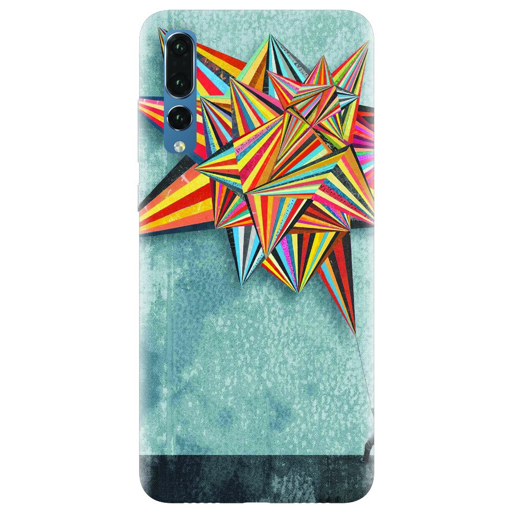 Husa silicon pentru Huawei P20 Pro, Abstract Colorful Balloon Triangles