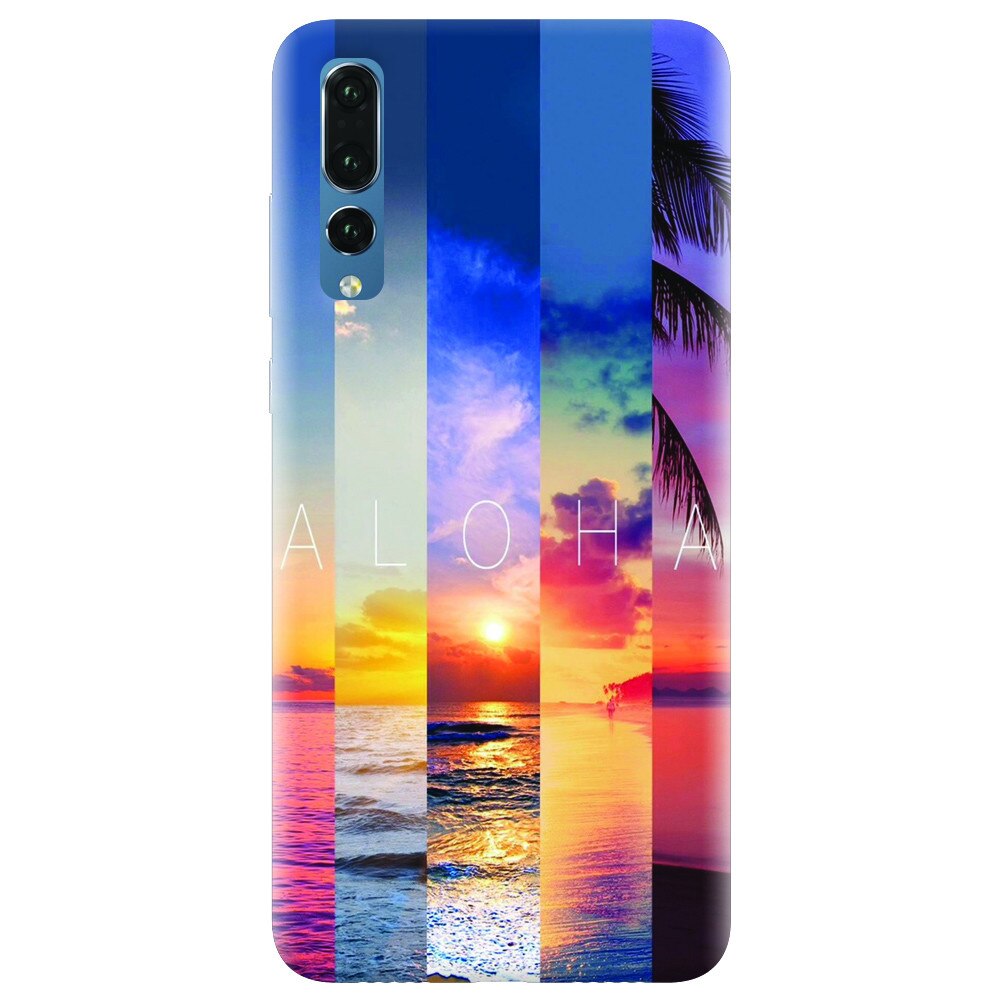 Husa silicon pentru Huawei P20 Pro, Aloha Summer Stripes