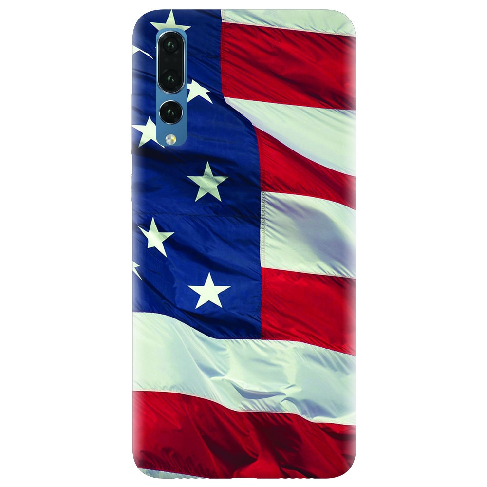 Husa silicon pentru Huawei P20 Pro, American Flag Illustration