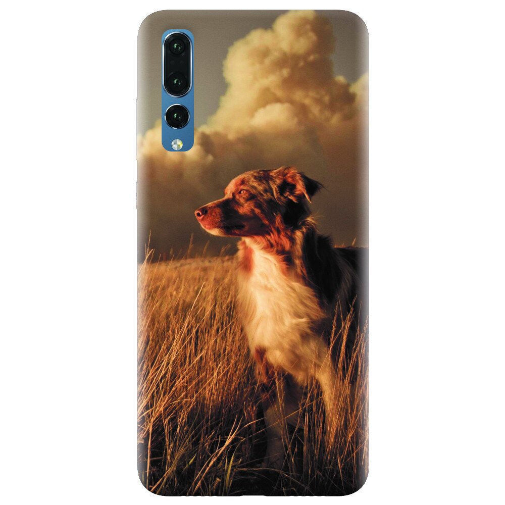 Husa silicon pentru Huawei P20 Pro, Alone Dog Animal In Grass