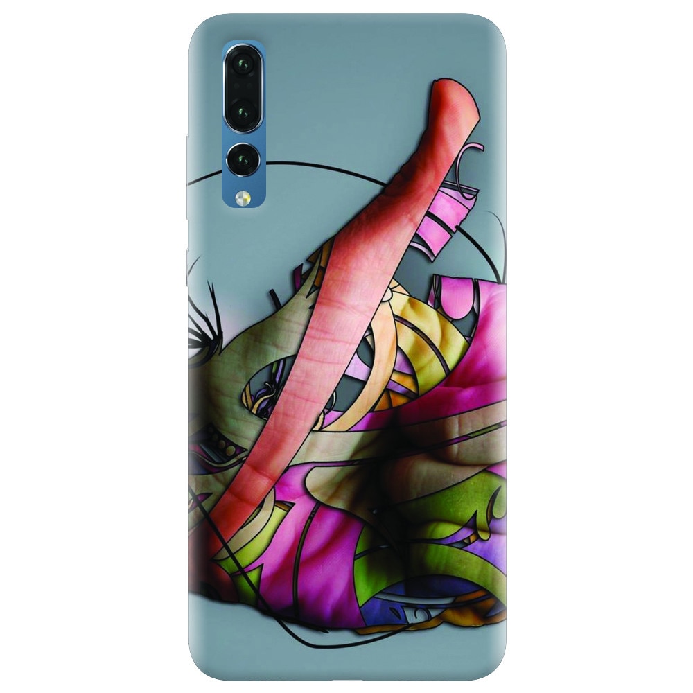Husa silicon pentru Huawei P20 Pro, Abstract Minimalistic Hands