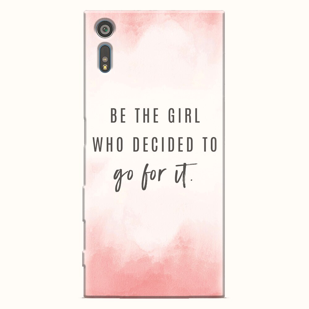 Husa silicon pentru Sony Xperia XR, Quotes Pink