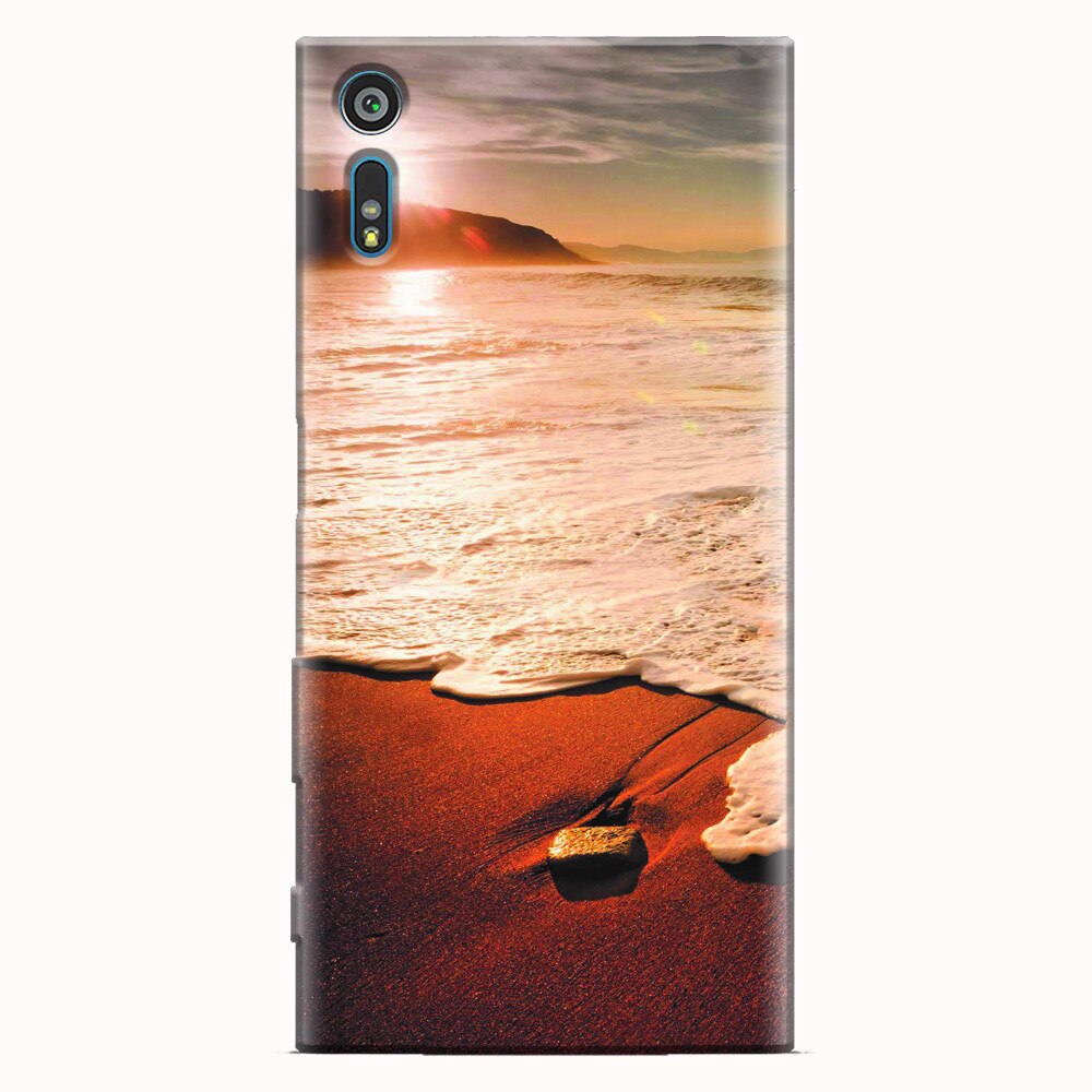 Husa silicon pentru Sony Xperia XR, Sunset Foamy Beach Wave
