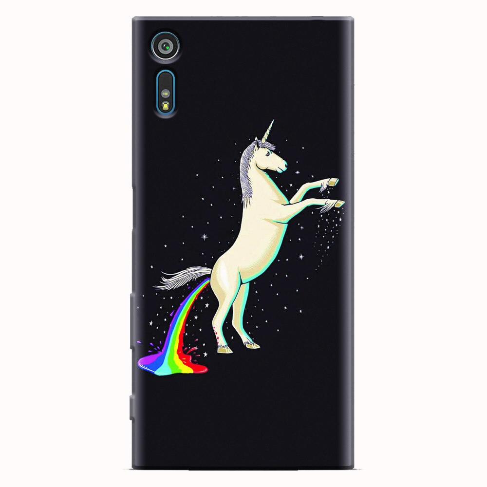Husa silicon pentru Sony Xperia XR, Unicorn Shitting Rainbows
