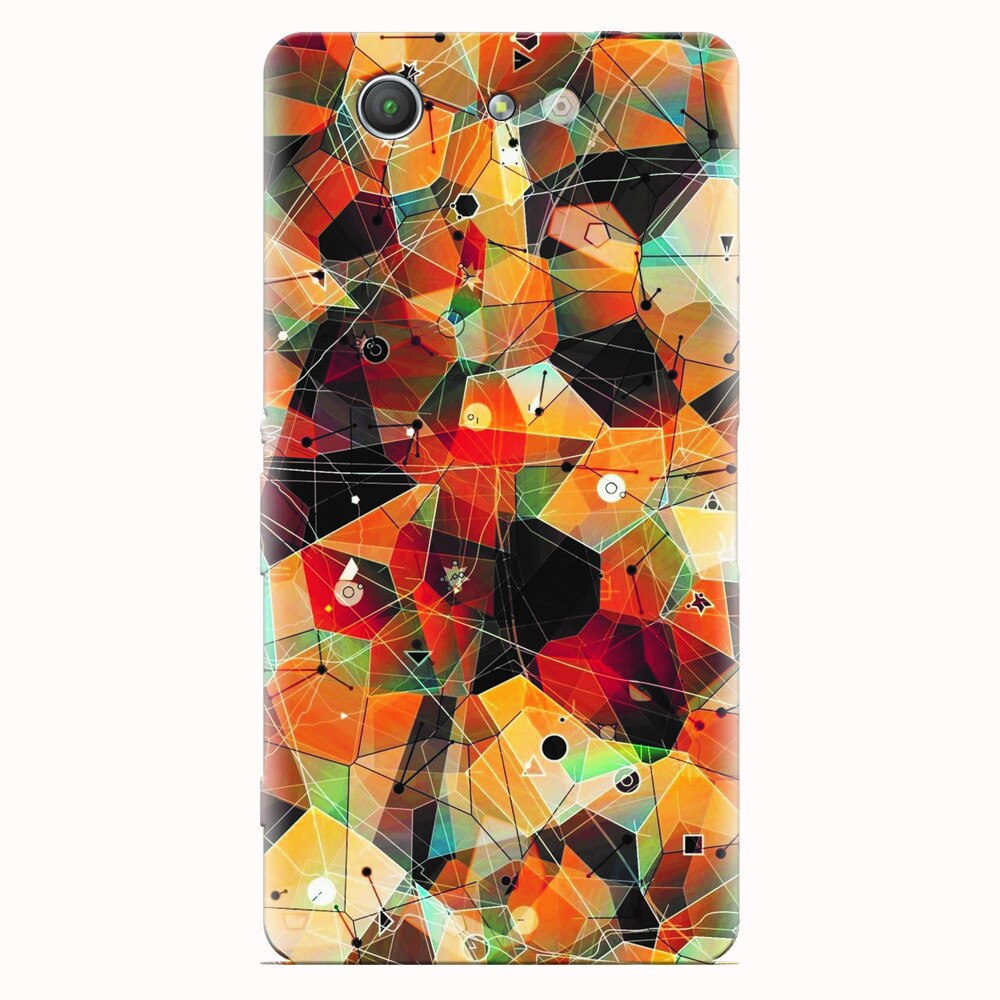 Husa silicon pentru Sony Xperia Z3 mini, Abstract Triangles Connected Lines