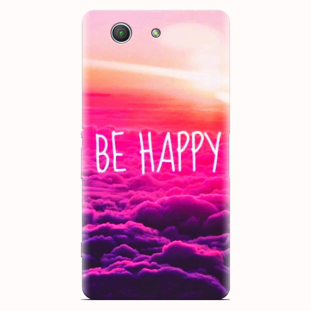 Husa silicon pentru Sony Xperia Z3 mini, Be Happy Puffy Clouds