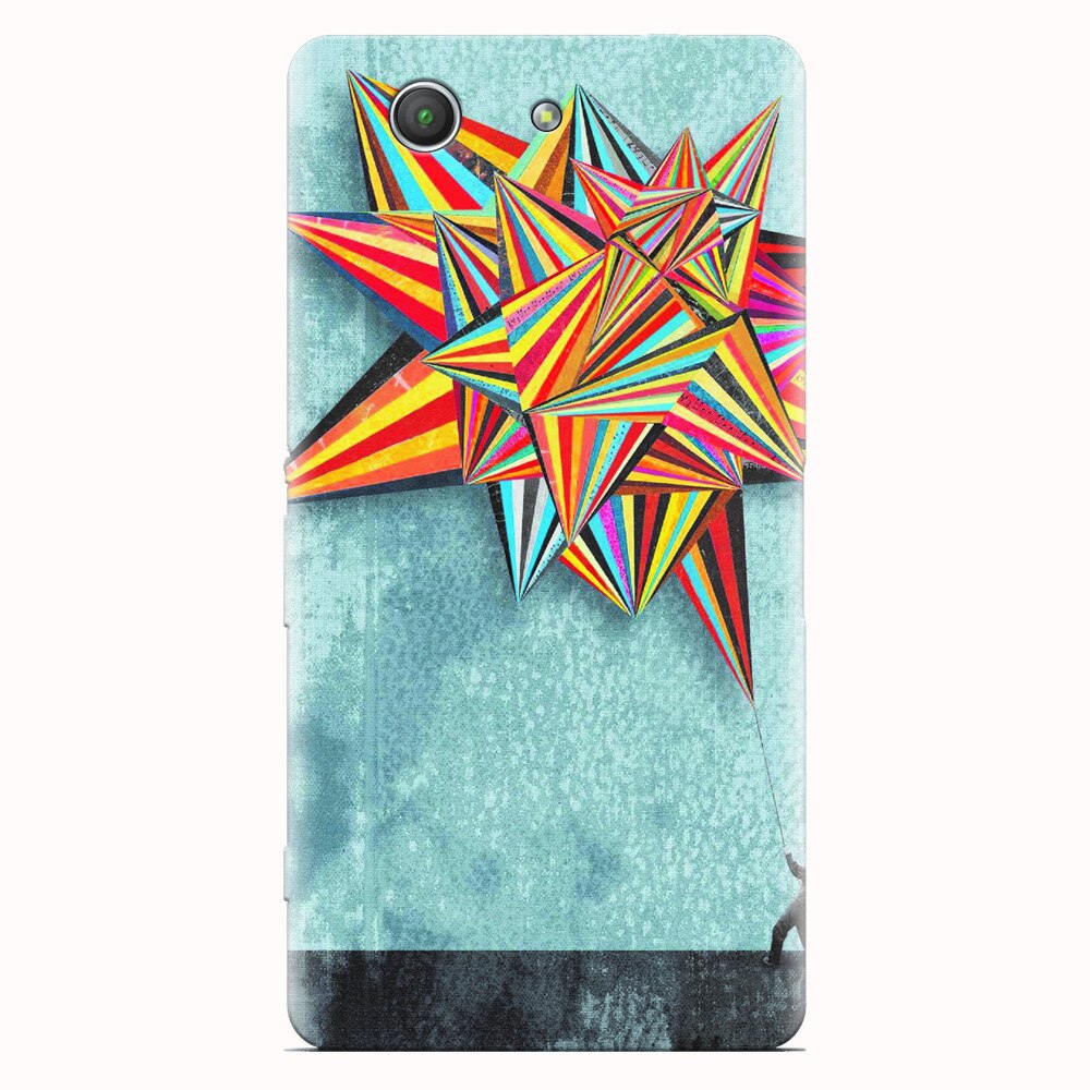 Husa silicon pentru Sony Xperia Z3 mini, Abstract Colorful Balloon Triangles