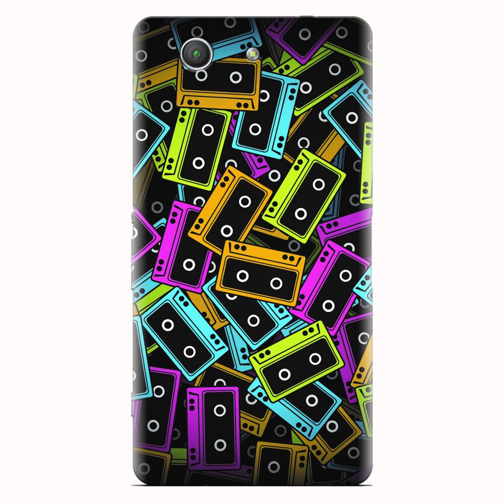 Husa silicon pentru Sony Xperia Z3 mini, Audio Cassette Color Vector
