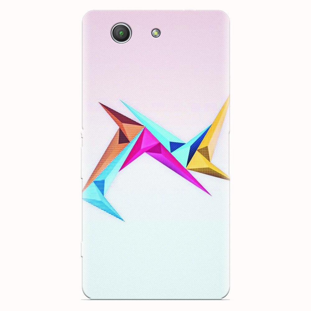 Husa silicon pentru Sony Xperia Z3 mini, Abstract Minimalistic Colors Triangles