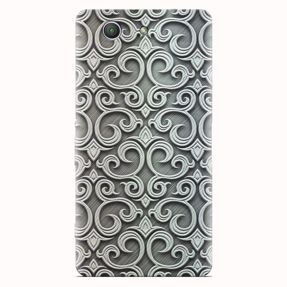 Husa silicon pentru Sony Xperia Z3 mini, Baroque Silver Pattern