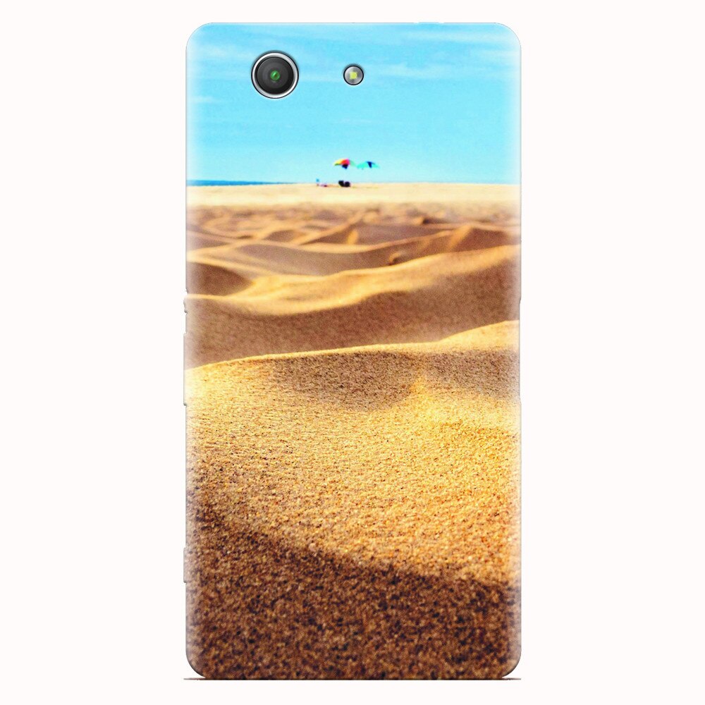 Husa silicon pentru Sony Xperia Z3 mini, Beach Sand Closeup Holiday