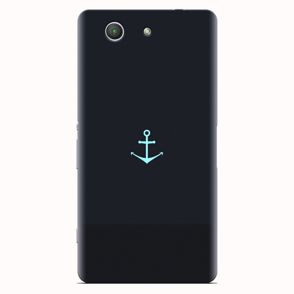 Husa silicon pentru Sony Xperia Z3 mini, Blue Navy Anchor Illustration Flat