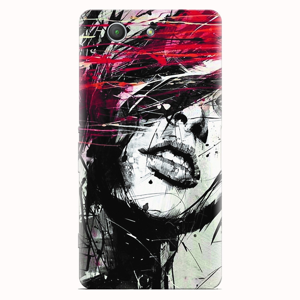 Husa silicon pentru Sony Xperia Z3 mini, Byroglyphics Woman Drawing