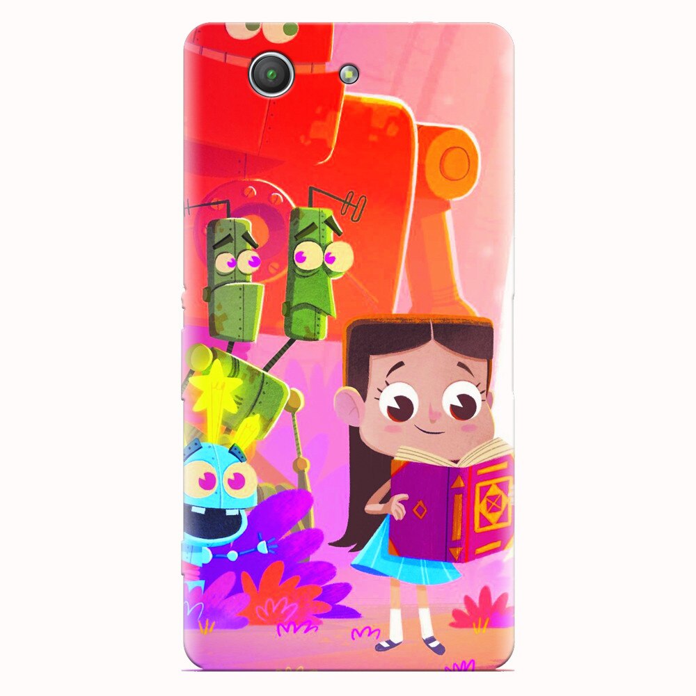 Husa silicon pentru Sony Xperia Z3 mini, Children Kids Robots Illustration Colorful K