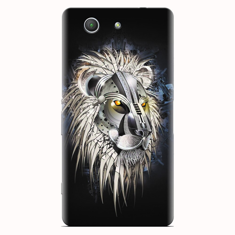 Husa silicon pentru Sony Xperia Z3 mini, Abstract Lion 001