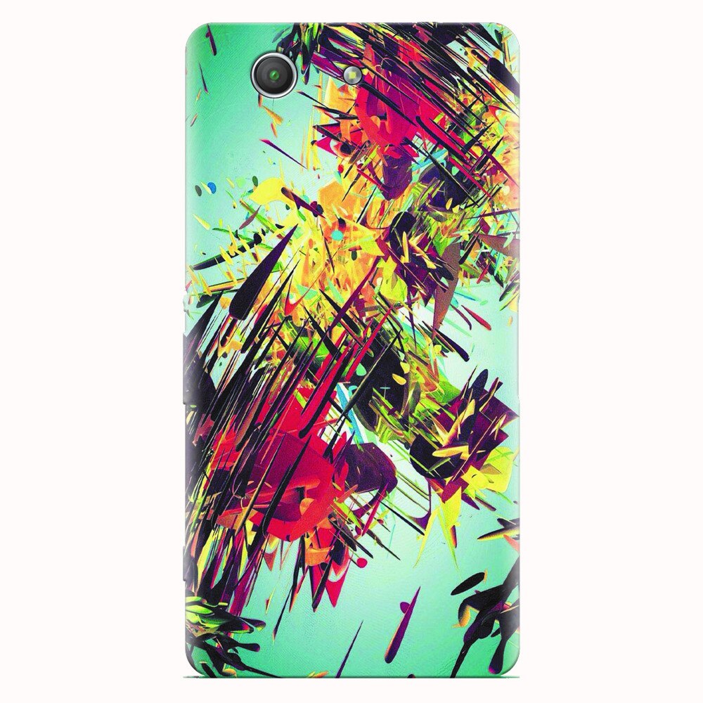Husa silicon pentru Sony Xperia Z3 mini, Complex Abstract Colorful 3D Drawing