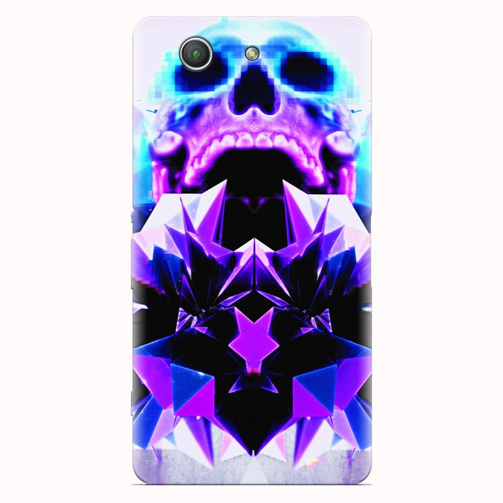 Husa silicon pentru Sony Xperia Z3 mini, Abstract Framed Skull