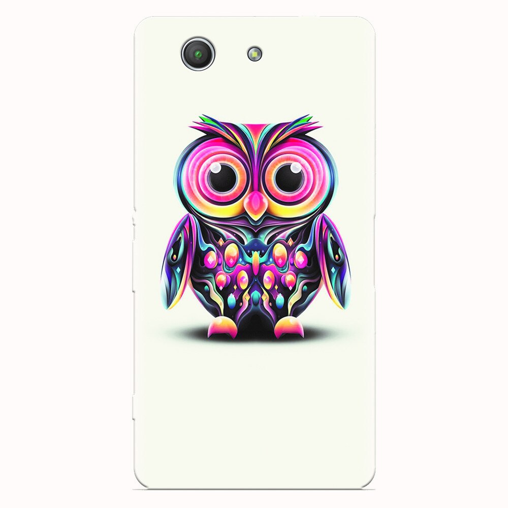 Husa silicon pentru Sony Xperia Z3 mini, Colorful Owl Illustration