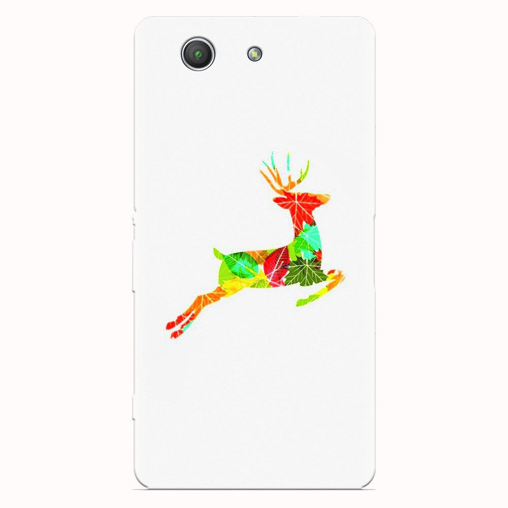 Husa silicon pentru Sony Xperia Z3 mini, Colorful Reindeer Jump Illustration