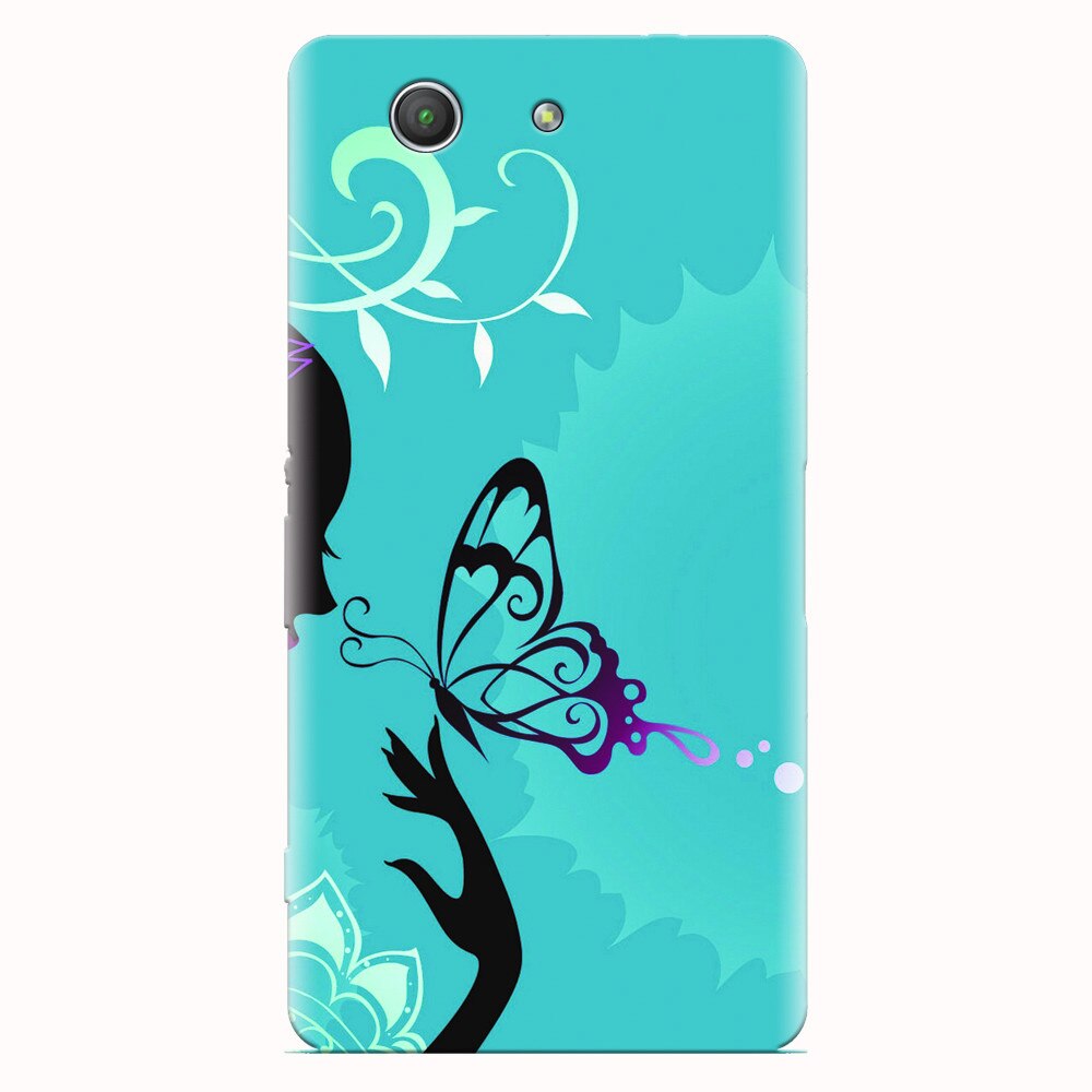 Husa silicon pentru Sony Xperia Z3 mini, Blue Butterfly