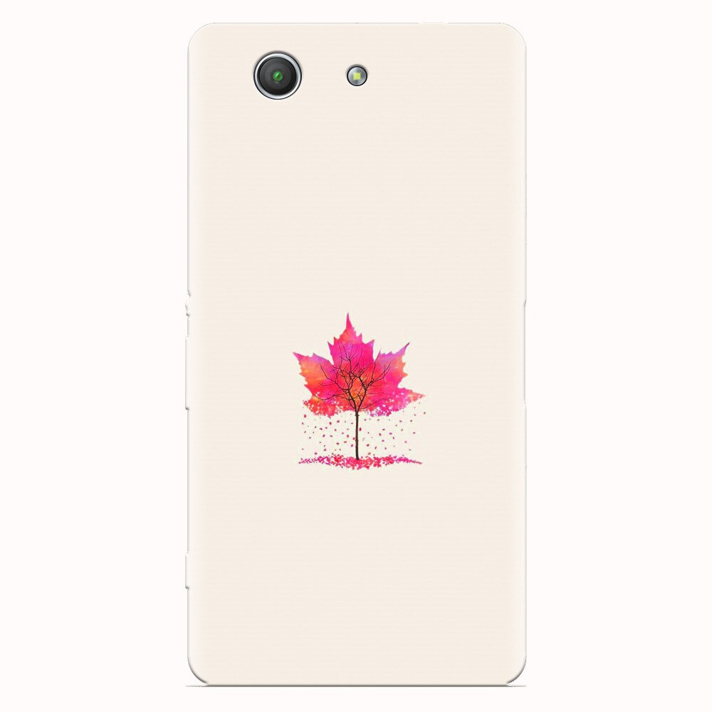 Husa silicon pentru Sony Xperia Z3 mini, Autumn Tree Leaf Shape Illustration