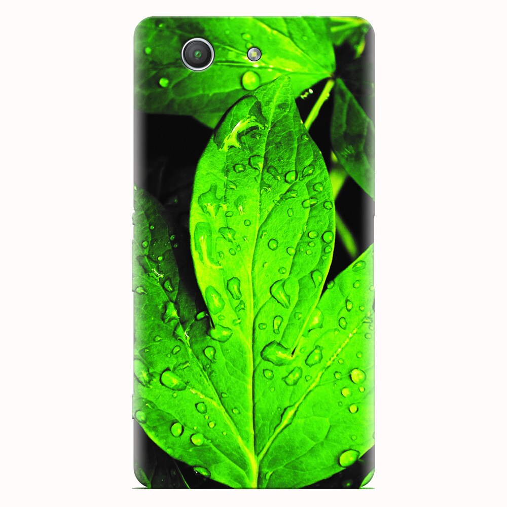 Husa silicon pentru Sony Xperia Z3 mini, Leaves And Dew