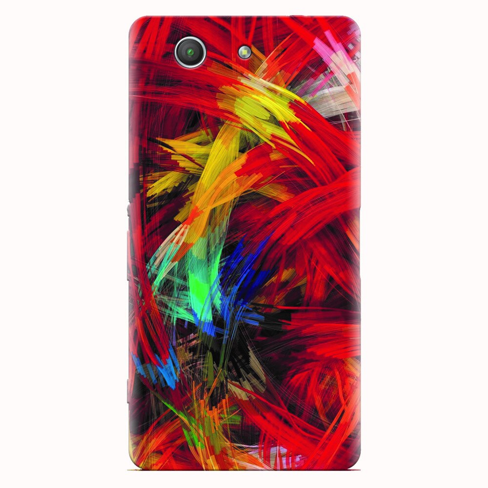 Husa silicon pentru Sony Xperia Z3 mini, Colorful Digital Painting Strokes