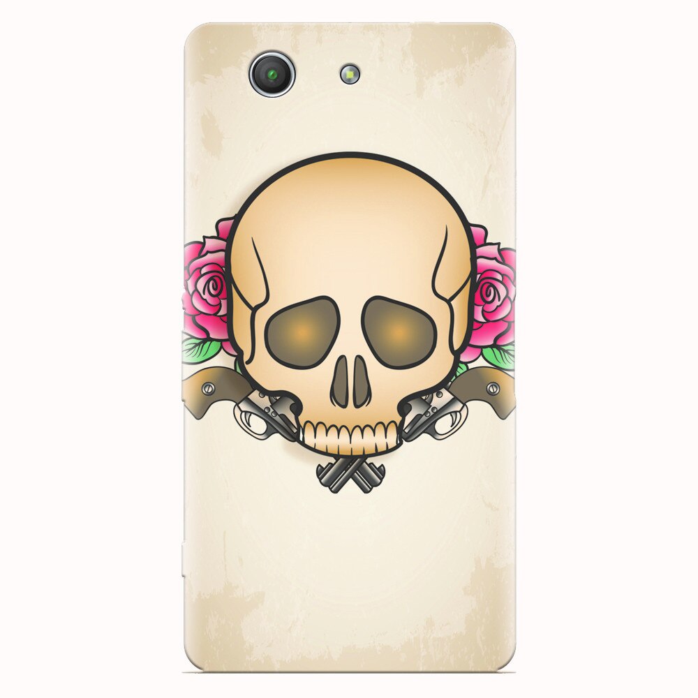 Husa silicon pentru Sony Xperia Z3 mini, Skulls And Roses