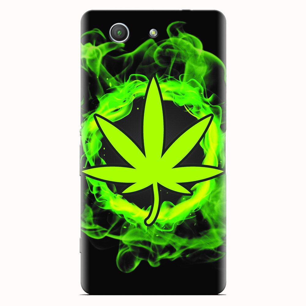 Husa silicon pentru Sony Xperia Z3 mini, GreenFlames