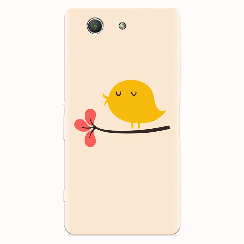 Husa silicon pentru Sony Xperia Z3 mini, Flat Minimal Cute Bird Illustration