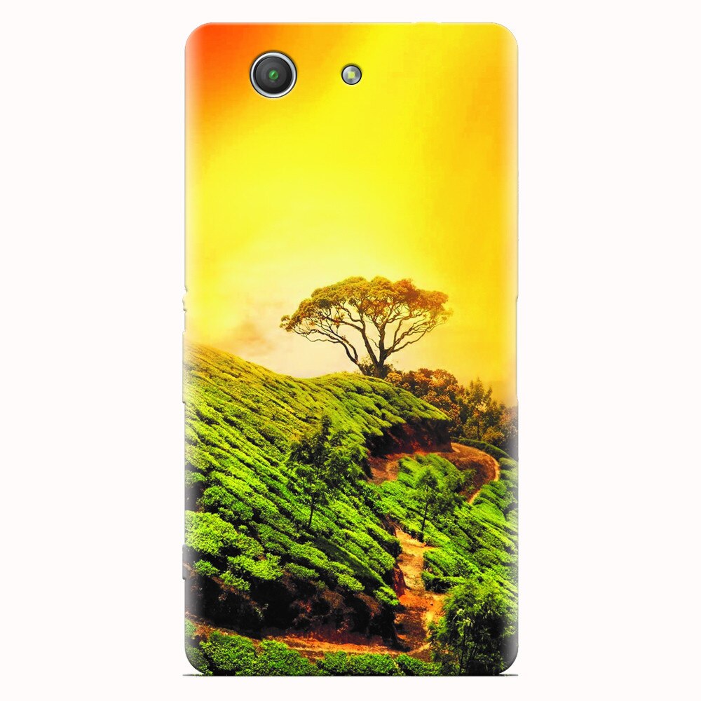 Husa silicon pentru Sony Xperia Z3 mini, Hill Top Tree Golden Light