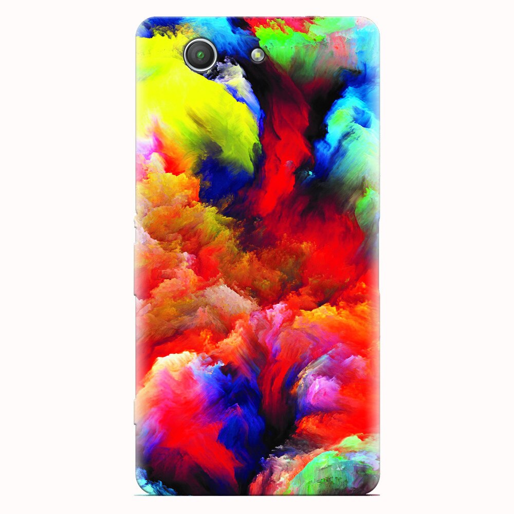 Husa silicon pentru Sony Xperia Z3 mini, Oil Painting Colorful Strokes