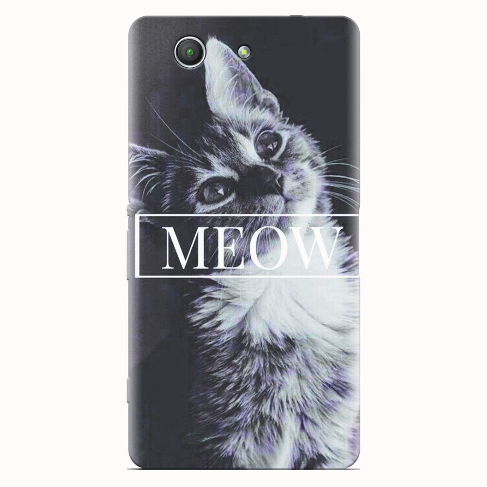 Husa silicon pentru Sony Xperia Z3 mini, Meow Cute Cat