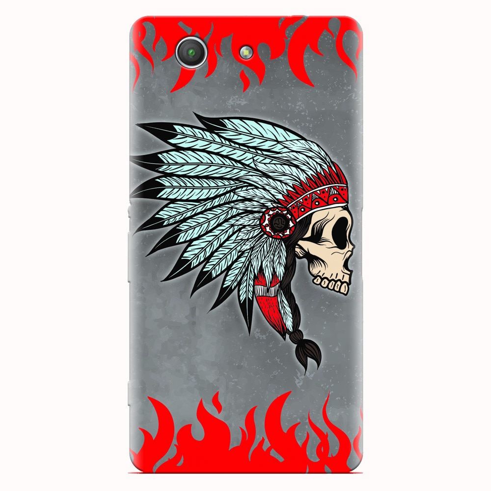 Husa silicon pentru Sony Xperia Z3 mini, Indian Skull