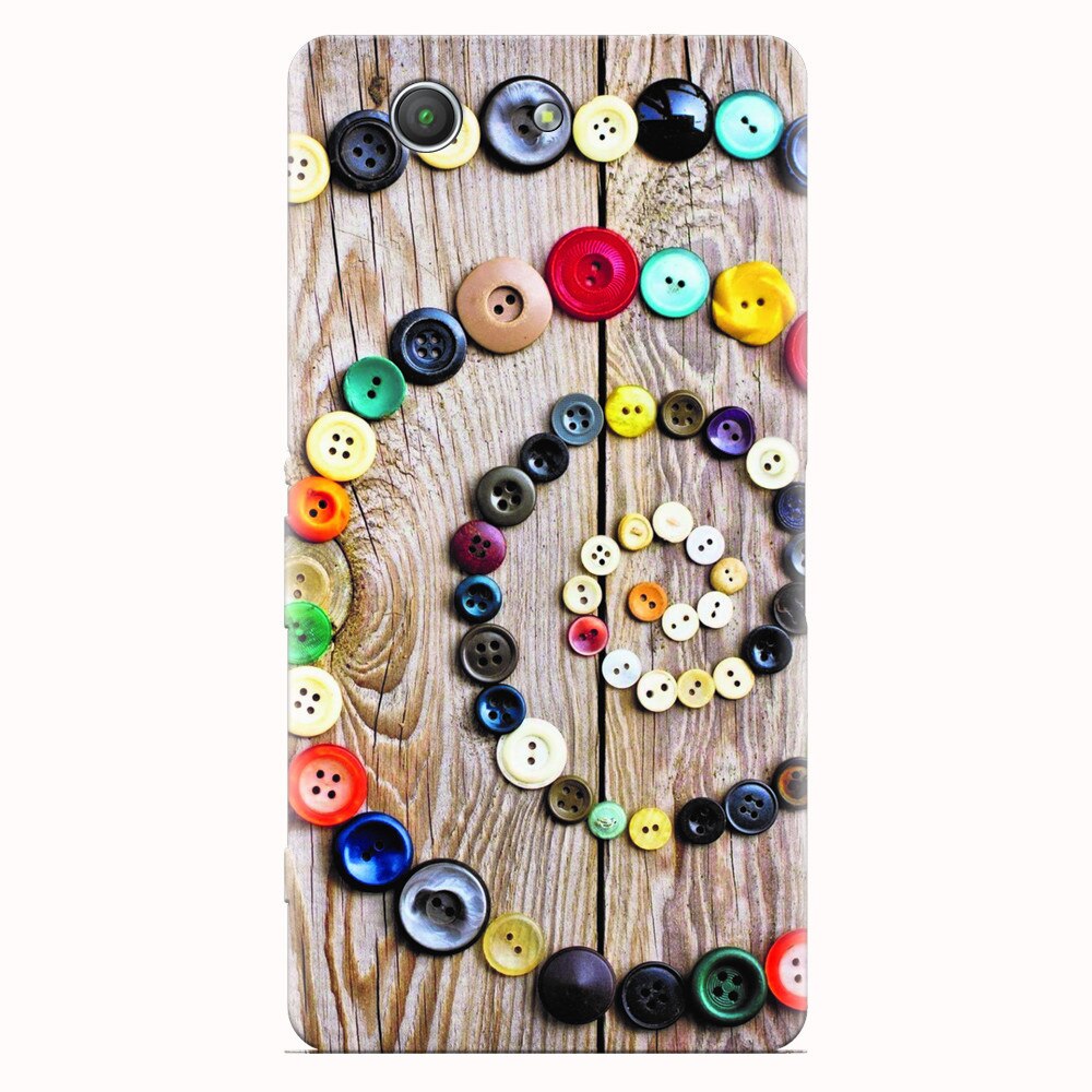 Husa silicon pentru Sony Xperia Z3 mini, Colorful Buttons Spiral Wood Deck