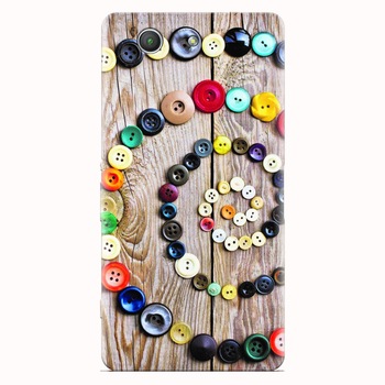 Husa silicon pentru Sony Xperia Z3 mini, Colorful Buttons Spiral Wood Deck Husa silicon pentru Sony Xperia Z3 mini, Colorful Buttons Spiral Wood Deck